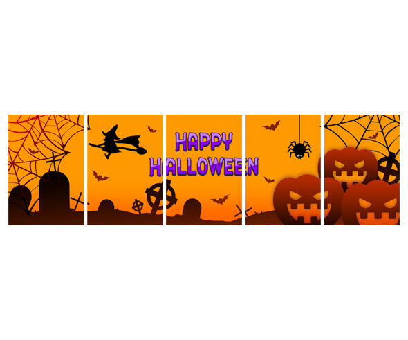 HAPPY HALLOWEEN 가로 배너(주황) 만들기