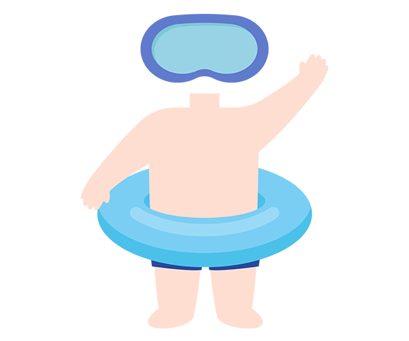 튜브 낀 남자아이 합성이미지