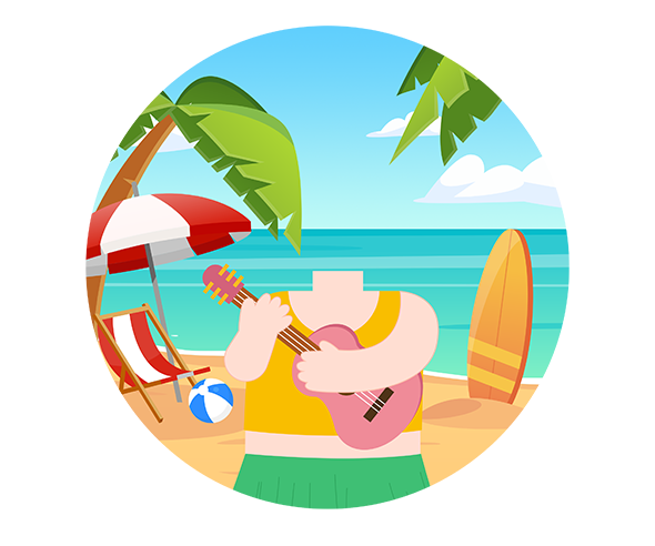 하와이안 합성 라벨