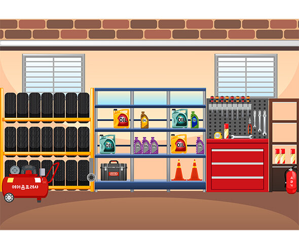 자동차 정비소 배경