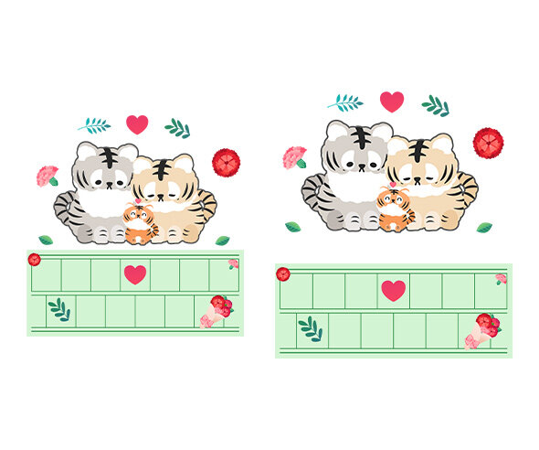 할무니 할부지 사랑해요 원고지 레터링(문구없음)