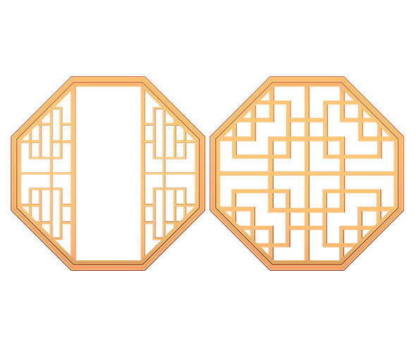 전통문양 창문 틀