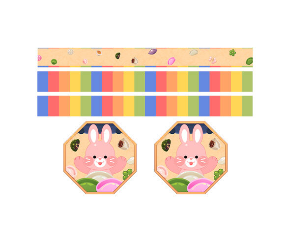 토끼 송편 띠지 라벨