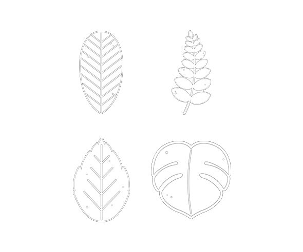 열대 잎 색칠 모음