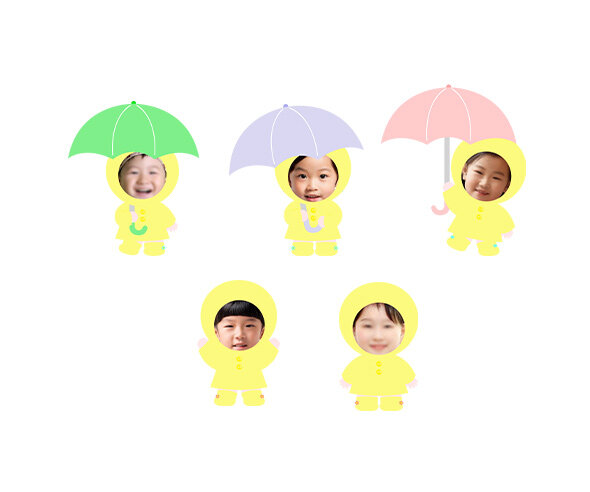 우비 입은 아이 합성이미지