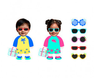 수영복 입은 아이 합성이미지