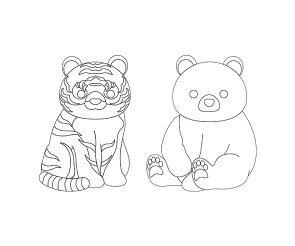 호랑이, 곰 색칠 모음