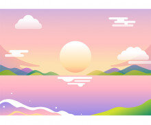 일출 새해 배경