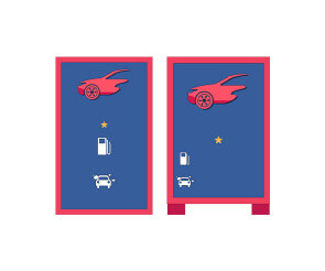 셀프 세차장 간판(문구없음)