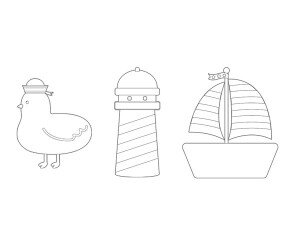 갈매기, 등대, 돛단배 색칠 모음