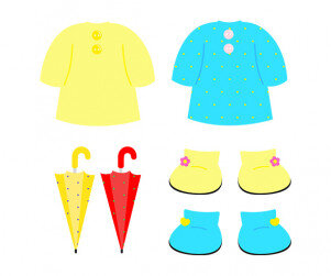 우비, 장화, 우산