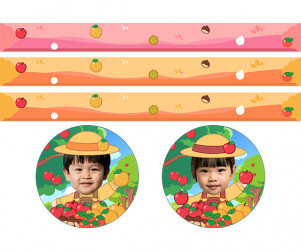 과수원 농부 합성 띠지 라벨