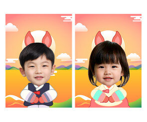 한복 입은 붉은 말 합성 표지