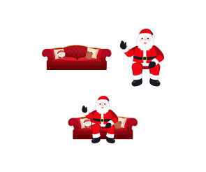 소파에 앉아있는 산타