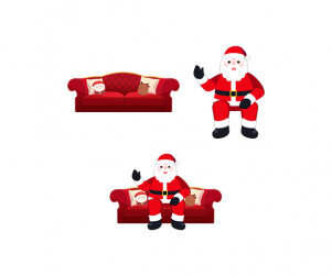 소파에 앉아있는 산타