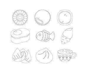 겨울 간식 색칠 모음