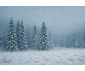 눈 내리는 겨울 숲 배경