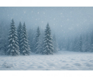 눈 내리는 겨울 숲 배경