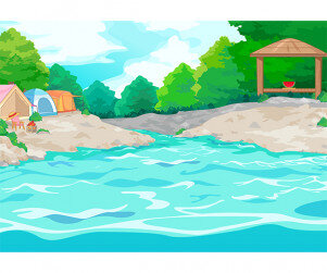 계곡 물놀이 배경