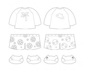 수영복, 아쿠아슈즈 색칠 모음