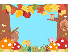 가을 숲 속 배경