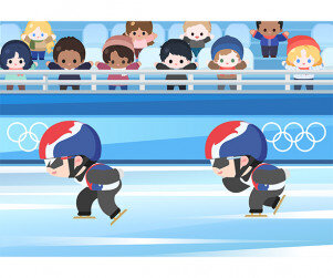 올림픽 스피드 스케이팅 경기장 배경