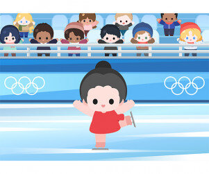 올림픽 피겨스케이팅 경기장 배경