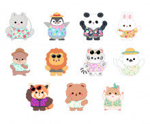 시골 옷 입은 동물