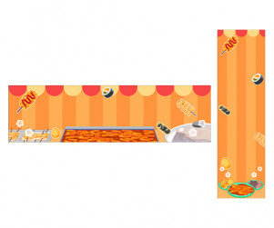 분식 포장마차 가로 세로 배너 (문구없음)