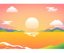 일출 새해 배경