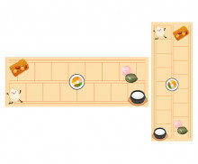 쌀로 만든 맛있는 음식 원고지 레터링 (문구없음)