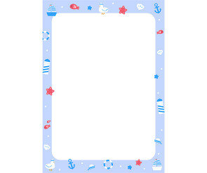 여름 마린 바다 테두리