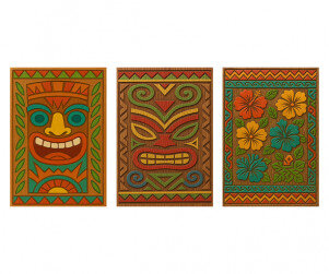 하와이 목각 장식