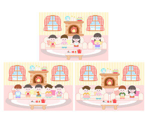 겨울 포근한 집 배경