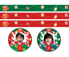 크리스마스 산타 합성 띠지 라벨