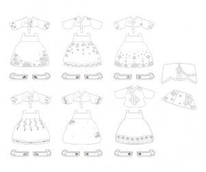 여자 한복 색칠 모음