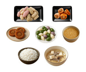 명절 음식(식혜,송편,약과,탕국,한과,곶감)