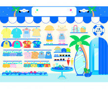 여름 옷 가게 배경 