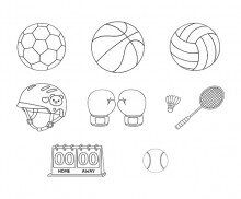 스포츠 용품 색칠 모음