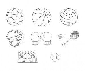 스포츠 용품 색칠 모음