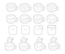 코코아와 마시멜로 색칠 모음