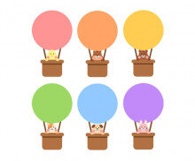 열기구 동물 이름표