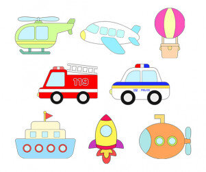 교통기관(경찰차,로켓,배,비행기,소방차,헬리콥터,잠수함,열기구)