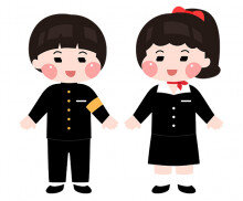 옛날 교복 입은 아이들