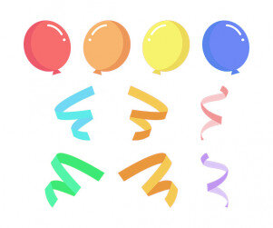 풍선,리본