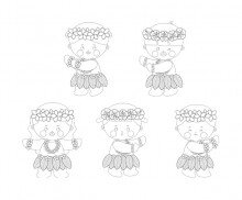 훌라춤 추는 아이 색칠 모음