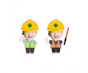 공사장 작업자 합성이미지