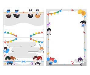 운동회 2단 초대장(순서지)(문구없음)