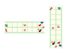 여름에 먹는 과일과 채소 원고지 레터링(문구없음)