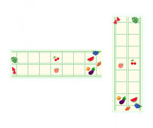 여름에 먹는 과일과 채소 원고지 레터링(문구없음)
